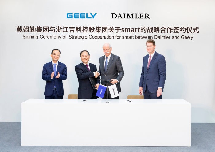A Daimler és a Geely Holding globális vegyesvállalatot hoz létre a smart fejlesztéséért