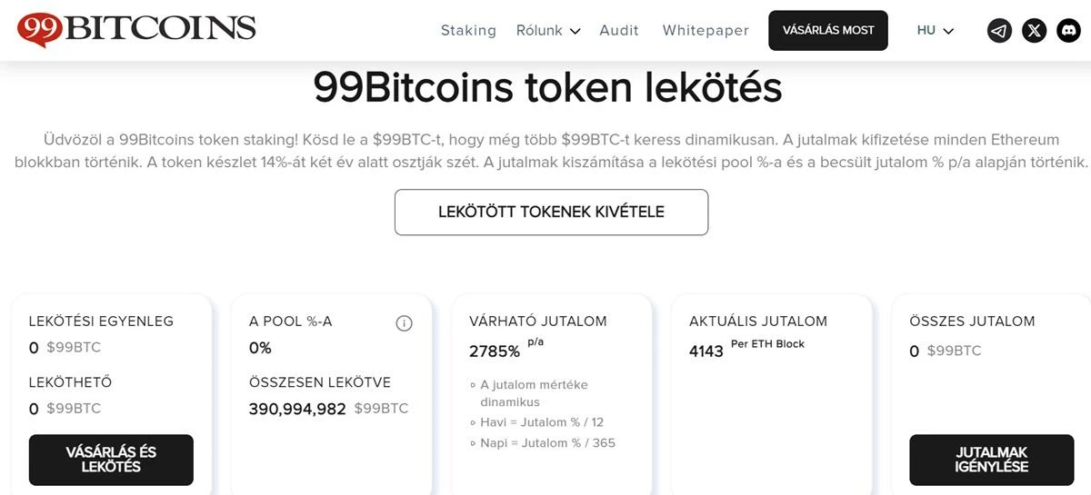 99bitcoins token staking