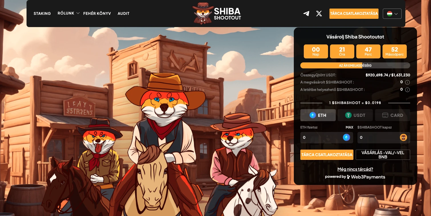 Shiba Shootout kriptovaluta előértékesítés