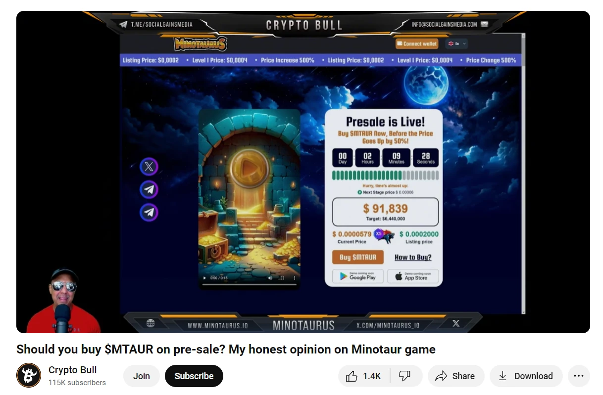 Minotaurus MTAUR token a youtube-on