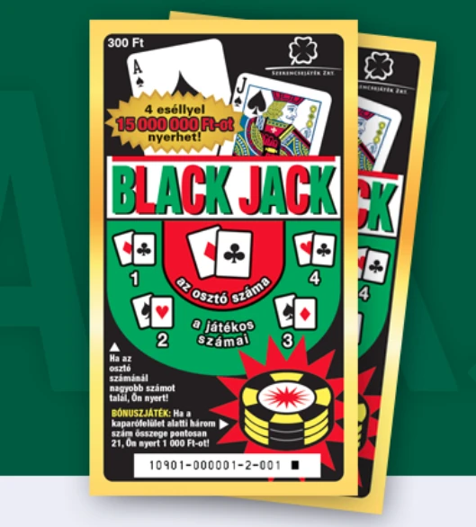 Melyik sorsjegy a jobb: Black Jack-et vegyünk 300 Ft-ért vagy Szuper Black Jack-et 500 Ft-ért?