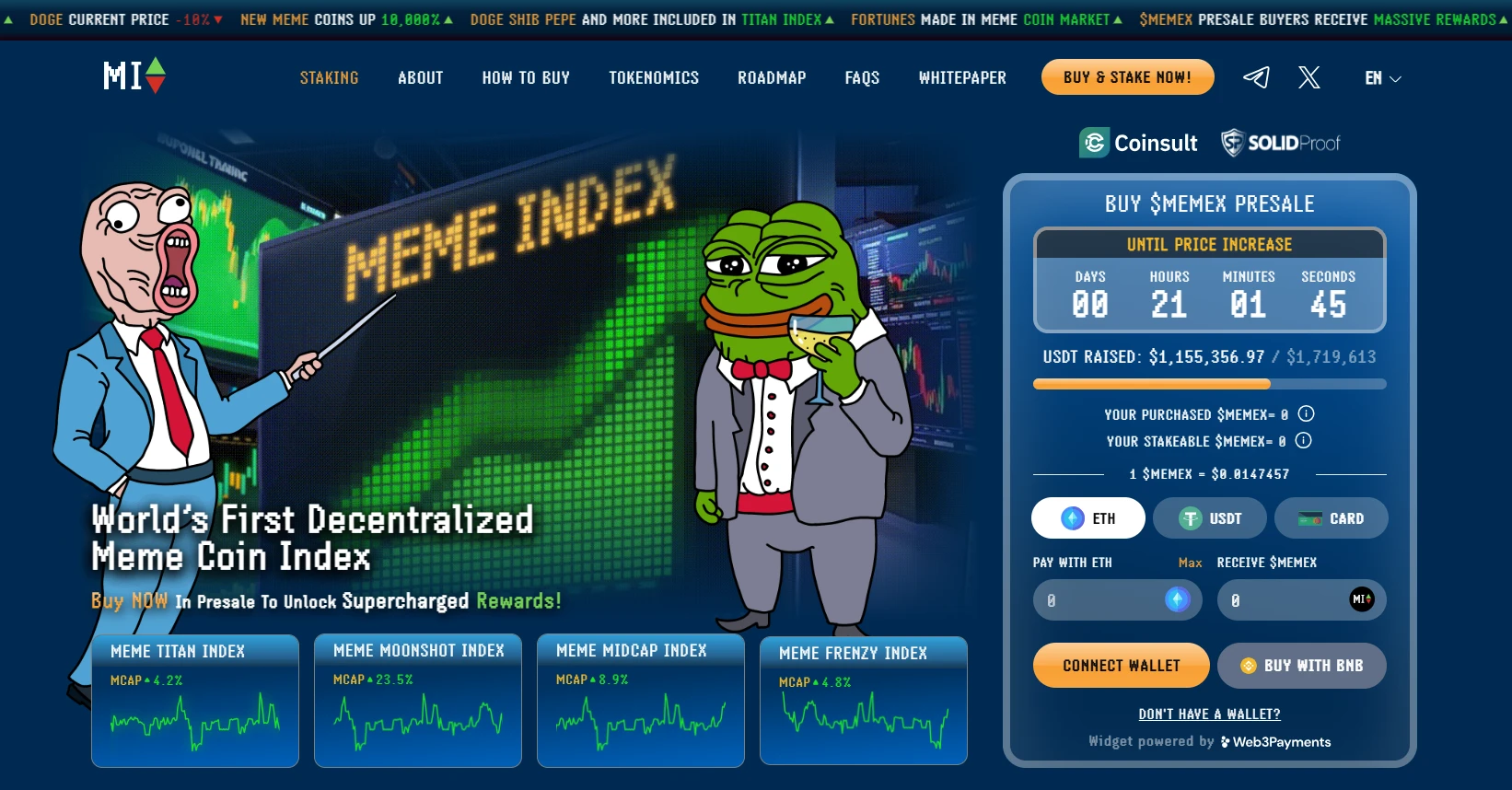 A Meme Index 1,1 millió dollár felett jár az előértékesítésén