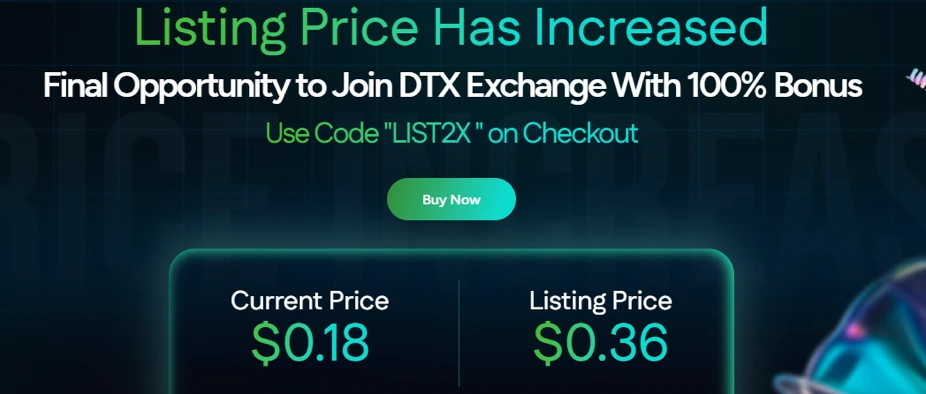 DTX kriptovaluta listing price