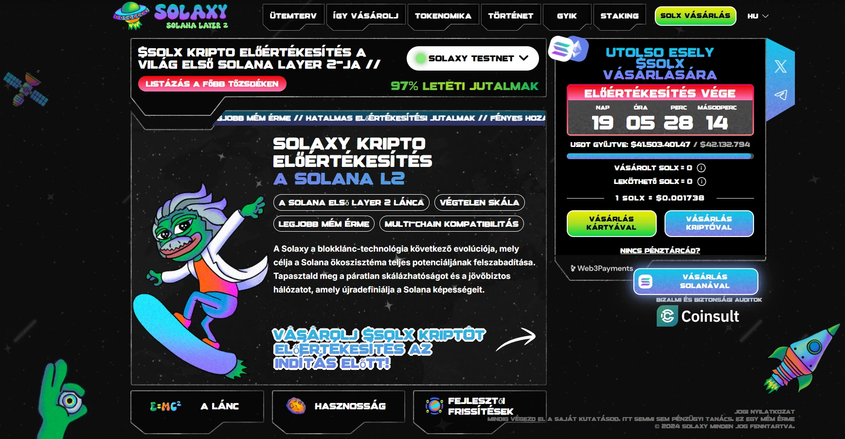 Solaxy kriptovaluta a solana Layer 2-n
