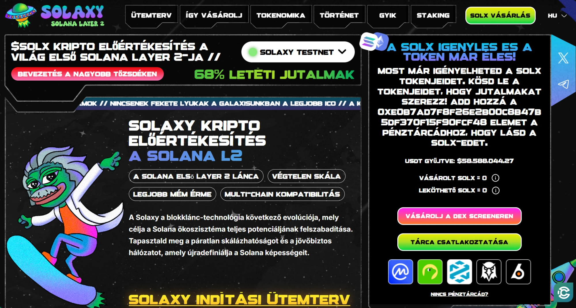 Solaxy kriptovaluta vásárlás és hírek