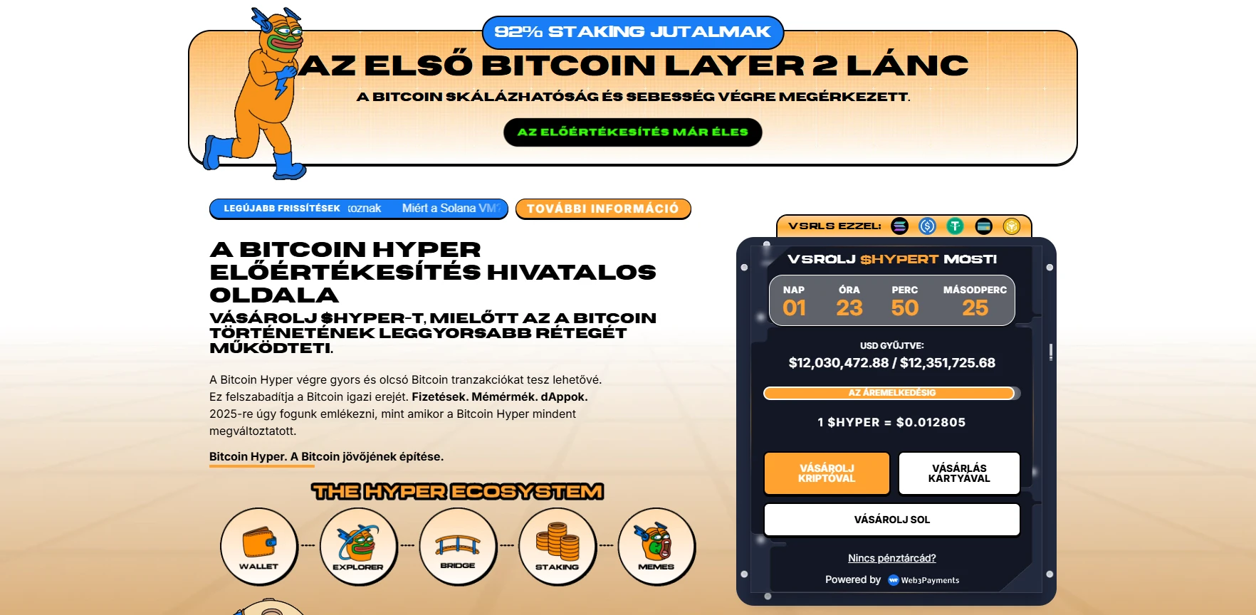 Bitcoin Hyper kriptovaluta vásárlás