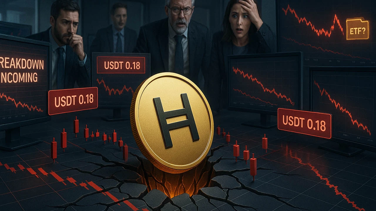 Az XRP riválisa, a HBAR 0,18 $-ra esett, miközben a kereskedők visszaesésre készülnek és felerősödtek a hírek egy lehetséges HBAR ETF-ről