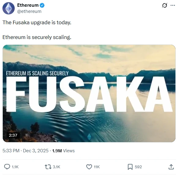 Fusaka frissítés az Ethereum ökoszisztémában