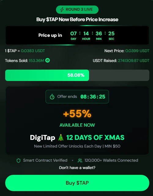 digitap kriptovaluta előértékesítési akció