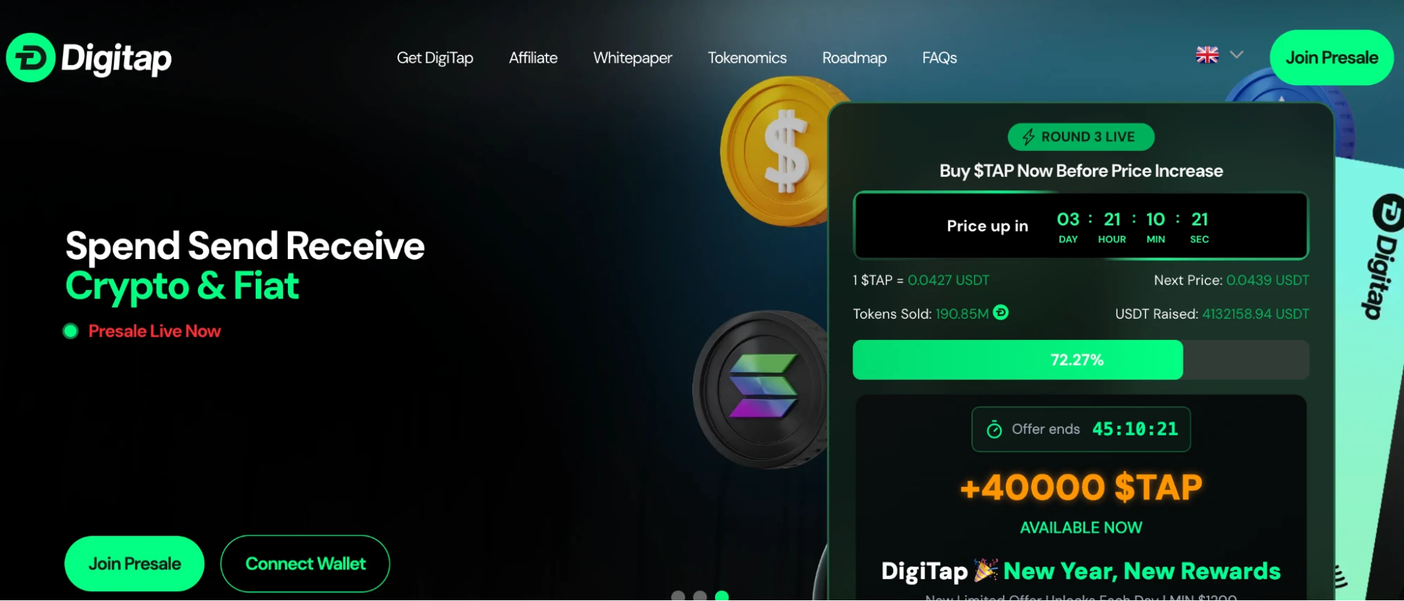 Digitap kriptovaluta küldése és fogadása