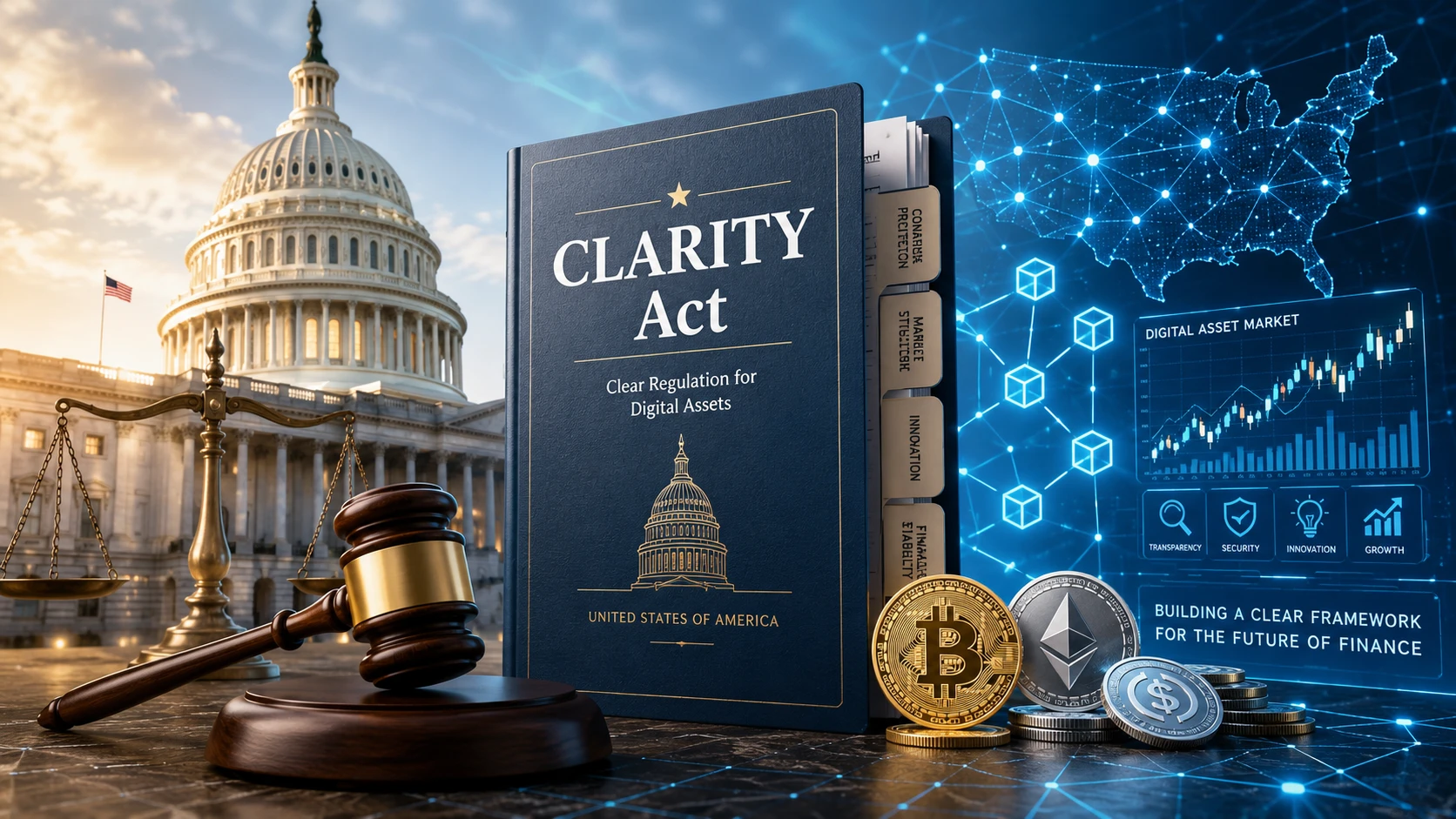 A Clarity Act kriptotörvény elakadt az USA szenátusban.