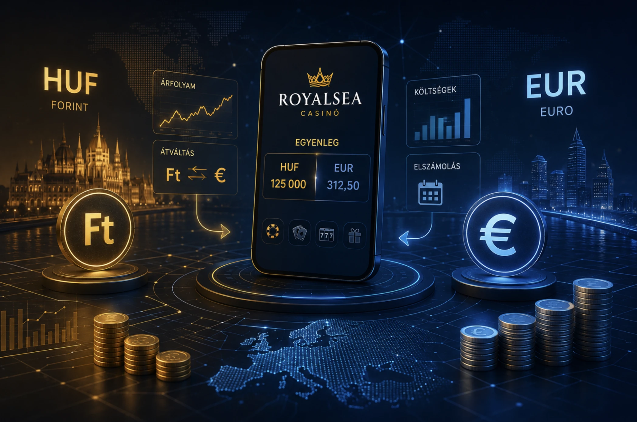 Forint és euró ugyanabban a digitális térben: a royalsea kaszinó devizagazdaságtana