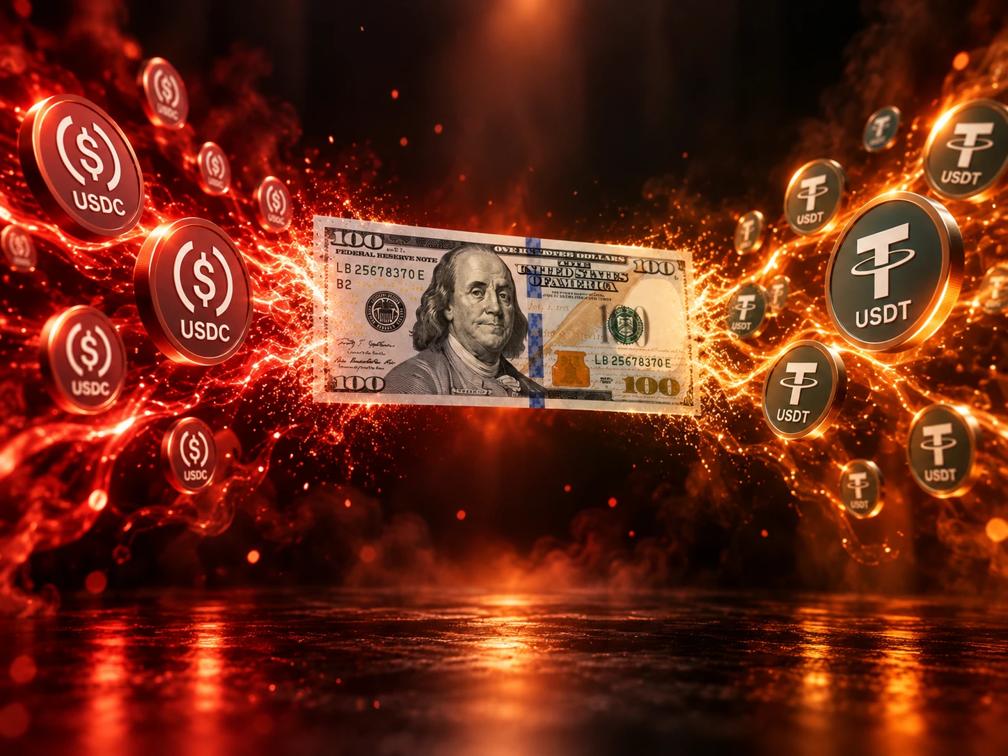az USD alapú stabilcoinok az USDT és az USDC komoly szereplő az amerikai állampapír piacon